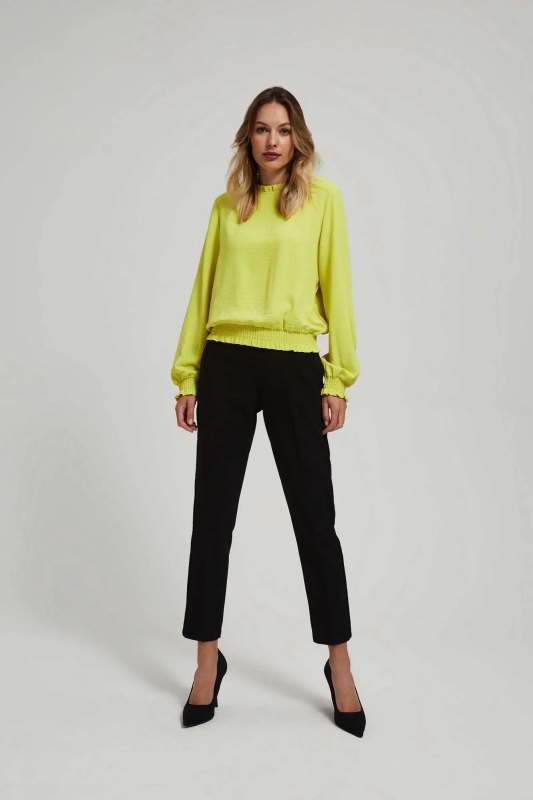 Pomačkané kalhoty se 7/8 nohavicemi S