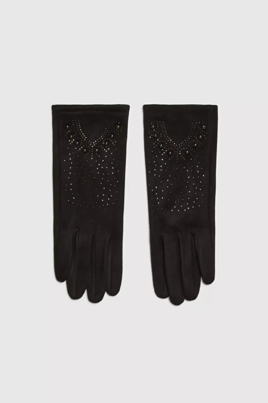 Marisse Gloves Decorated With Zircons