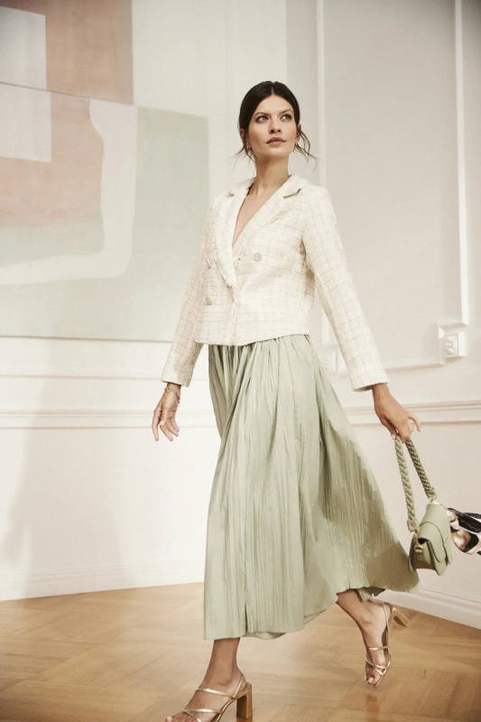 Dámský blazer MOODO - ecru bílý Velikost: XS