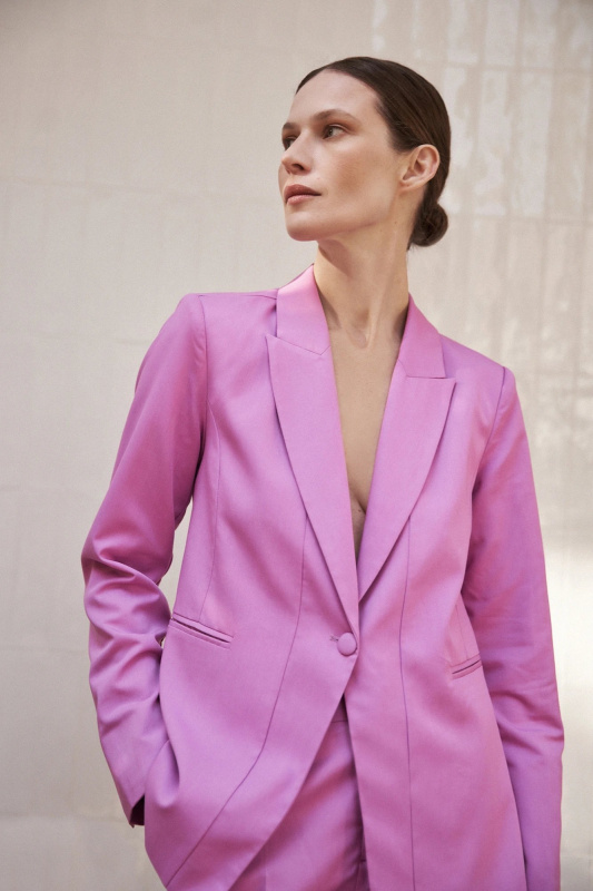 Dámský blazer MOODO - růžový Velikost: XXL