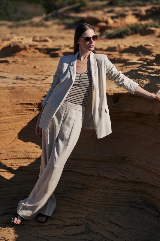 Dámské kalhoty MOODO - světle béžová Velikost: XS