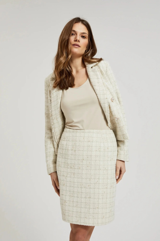 Dámská sukně MOODO - ecru bílá Velikost: M