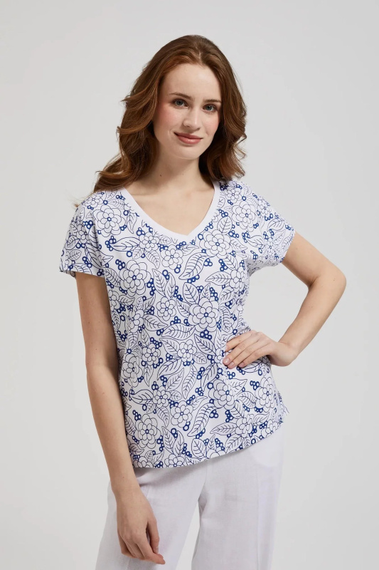 Dámské tričko MOODO - bílá Velikost: 44