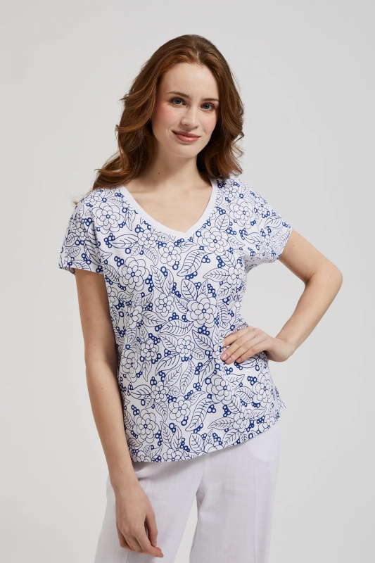 Dámské tričko MOODO - bílá Velikost: 46