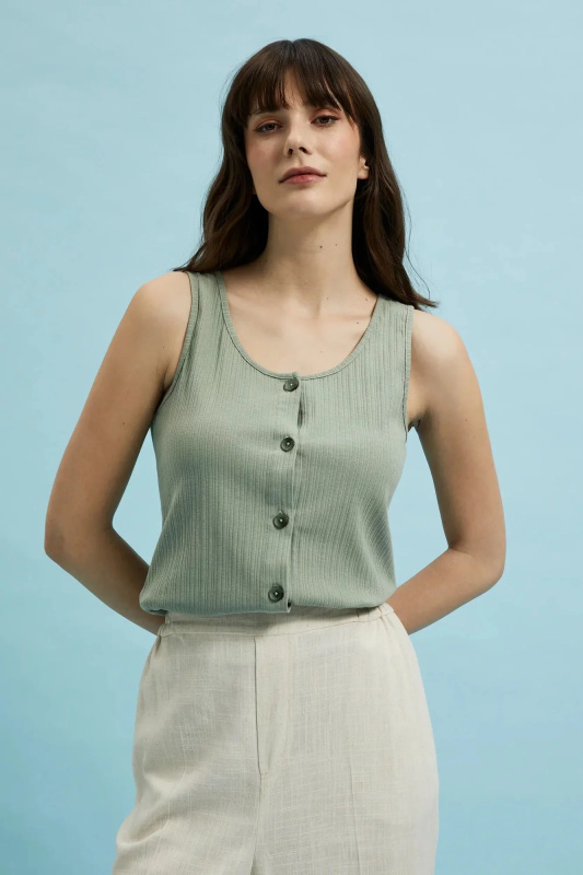 Dámské tílko MOODO - olivová Velikost: XS