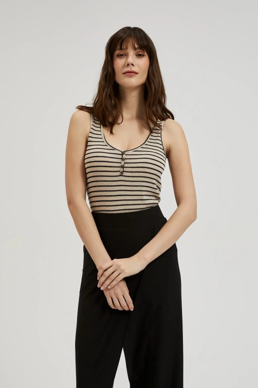 Dámský top MOODO - světle béžová Velikost: XS