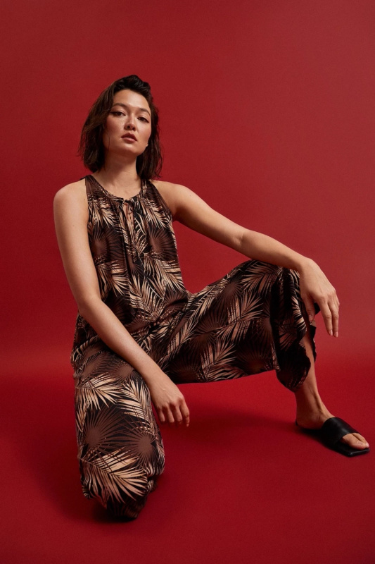 Dámská halenka MOODO -  černá/hnědá Velikost: XL