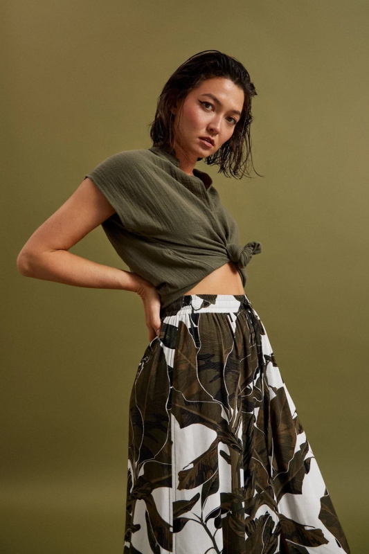 Dámská halenka MOODO - olivová Velikost: S