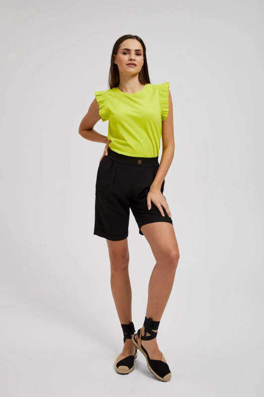 Dámské plátěné šortky MOODO - černá Velikost: M