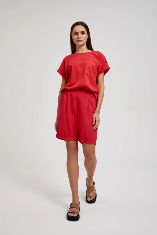 Dámské viskózové šortky MOODO - červená Velikost: S