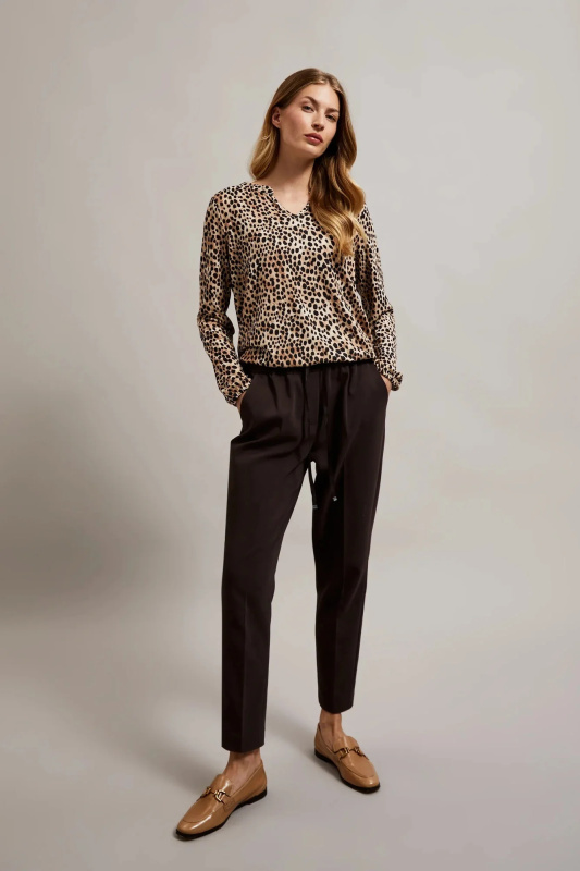 Dámská halenka se zvířecím potiskem MOODO - béžová Velikost: 38