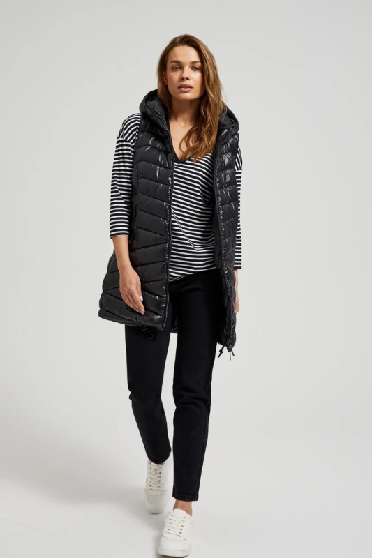 Dámská prošívaná vesta MOODO - černá Velikost: M