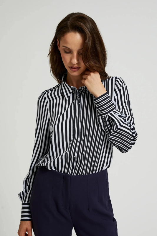 Dámská pruhovaná  košile MOODO - černá Velikost: L