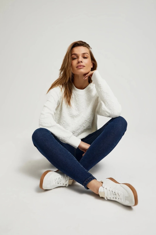 Dámské bavlněné úzké džíny MOODO - modrá Velikost: 42