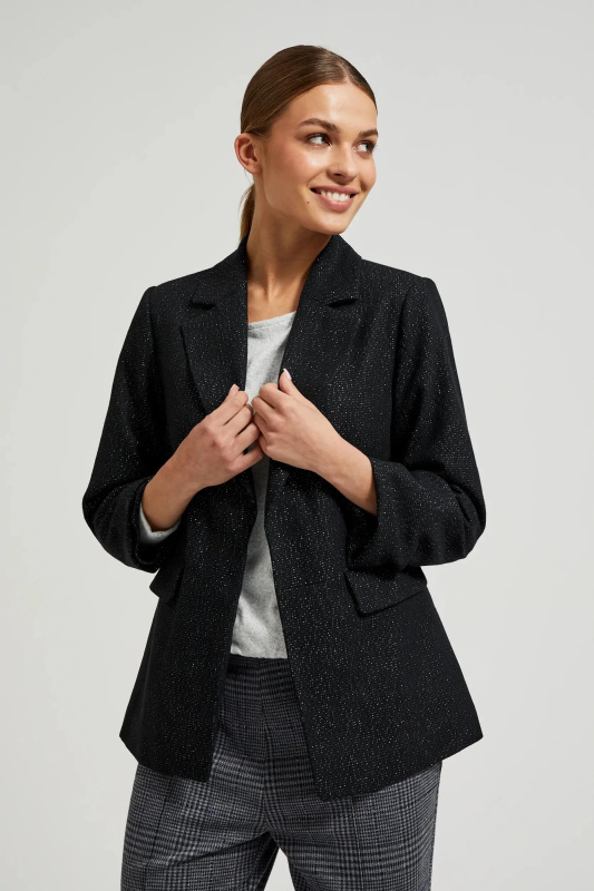 Dámské sako s 3/4 rukávem MOODO - černé Velikost: XL