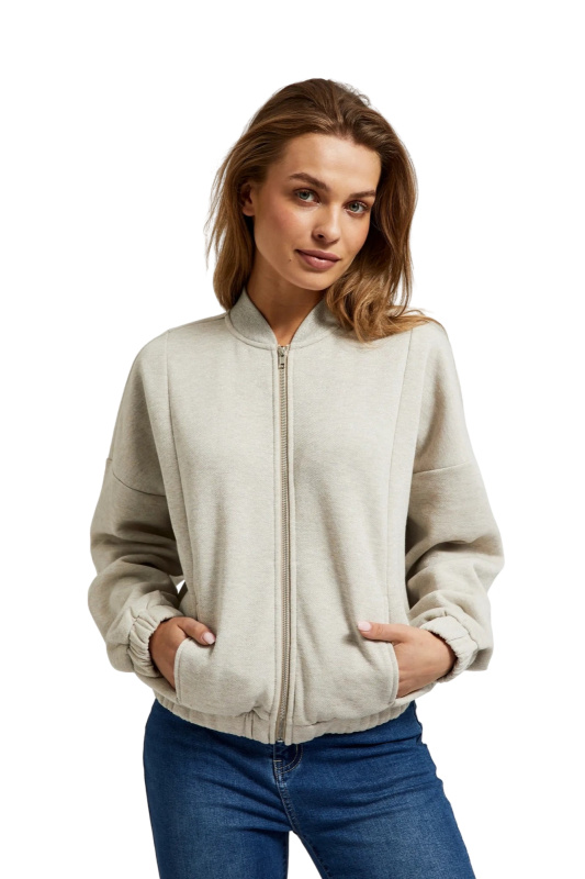 Dámská mikina na zip MOODO, béžová S