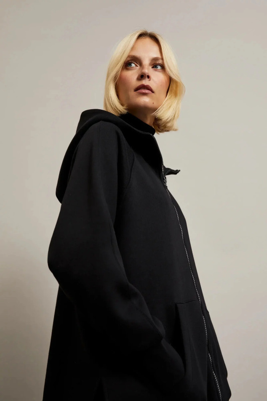 Dámská mikina Moodo s kapucí - černá Velikost: M