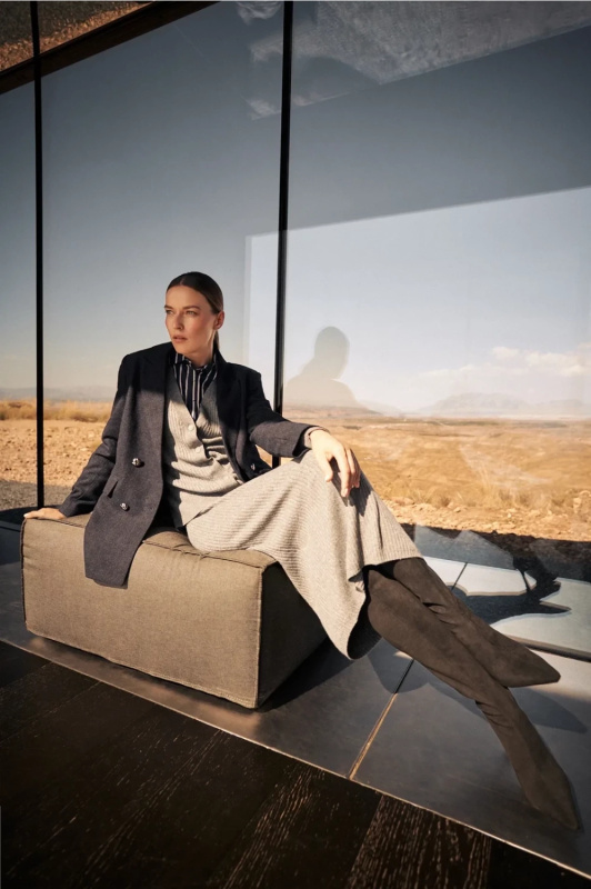 Dámská pletená sukně MOODO - šedá Velikost: M