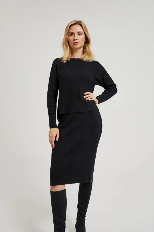 Dámská pletená sukně MOODO - černá Velikost: M