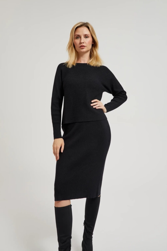 Dámská pletená sukně MOODO - černá Velikost: L