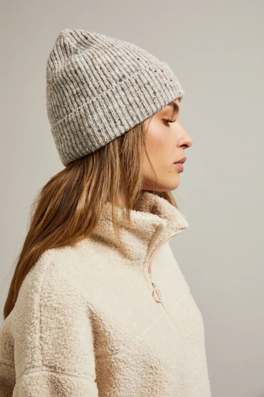 Dámská čepice Moodo žebrovaná - béžová