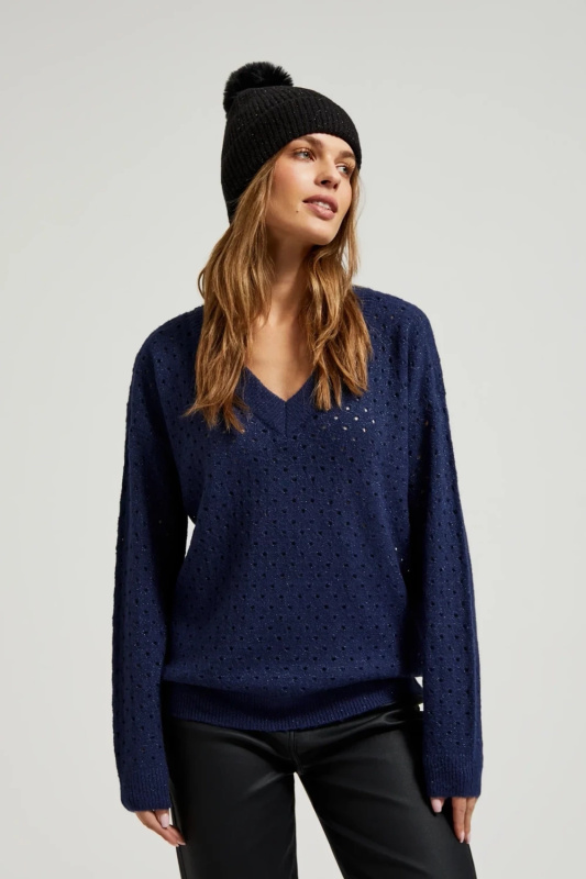 Dámská čepice Moodo s bambulí - černá