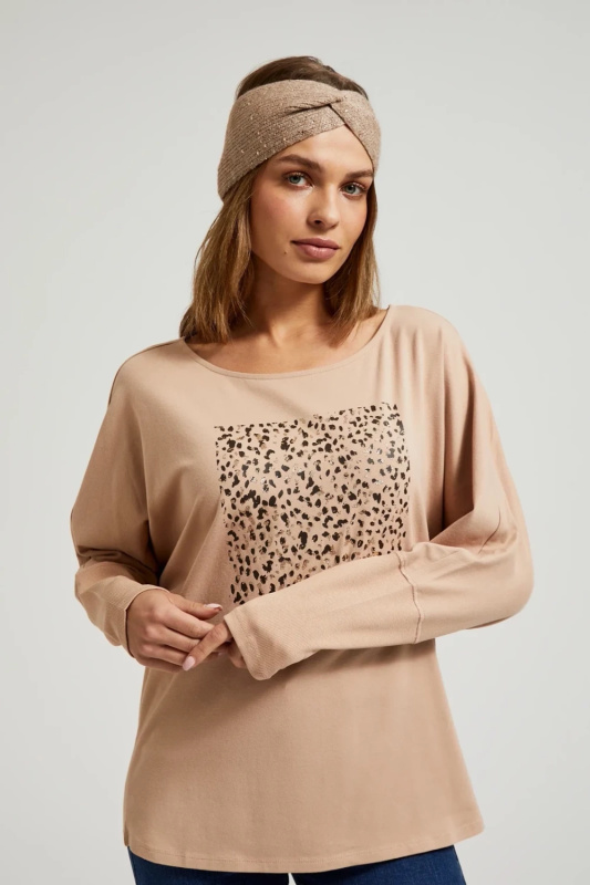 Dámská čelenka Moodo s flitry - béžová