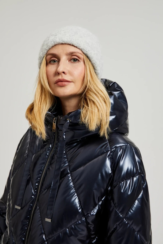 Dámská čepice Moodo s vlnou - světle šedá