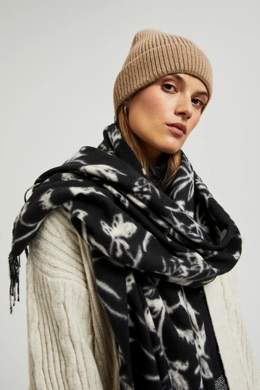 Dámská čepice Moodo žebrovaná - světle hnědá