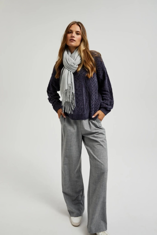 Dámský šátek s třásněmi MOODO - šedá