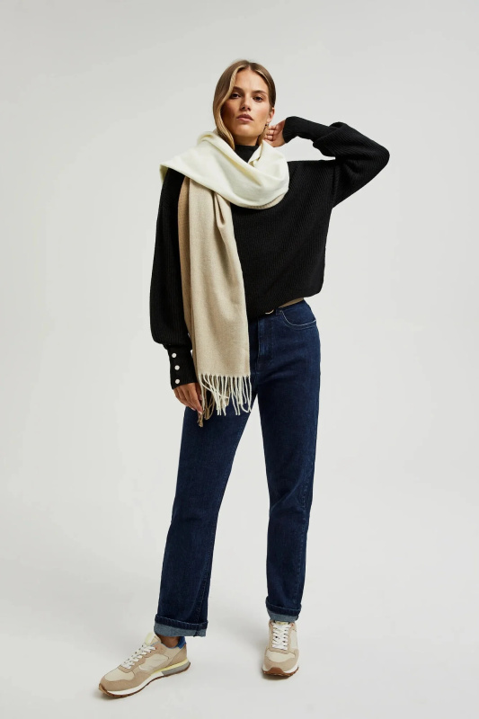 Dámský šátek s třásněmi MOODO - šedá