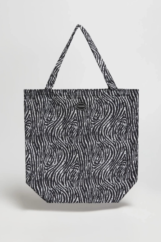 Bavlněná taška vzorovaná MOODO - černá