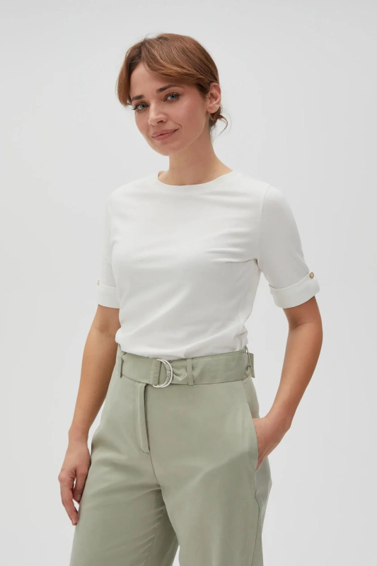 Dámské jednoduché tričko MOODO - bílé Velikost: 40