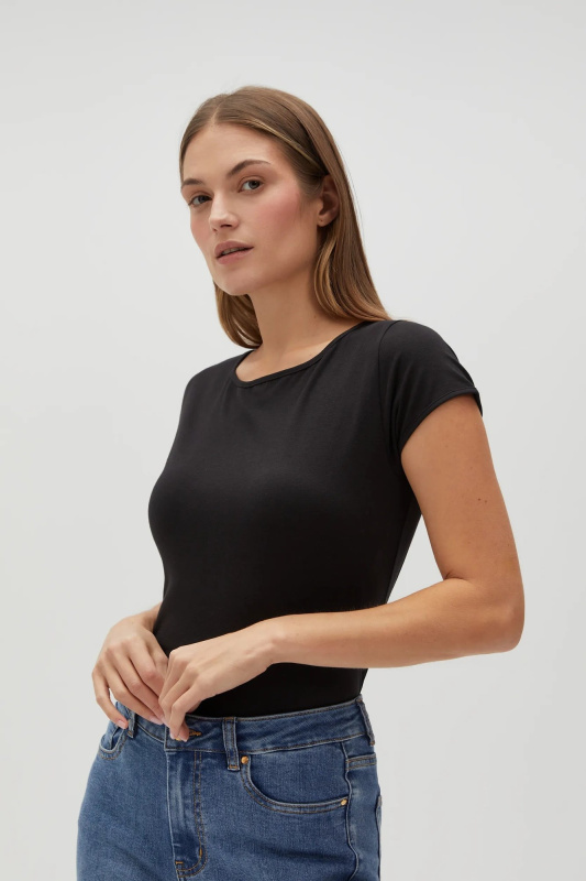 Dámské tričko MOODO - černé Velikost: XXL