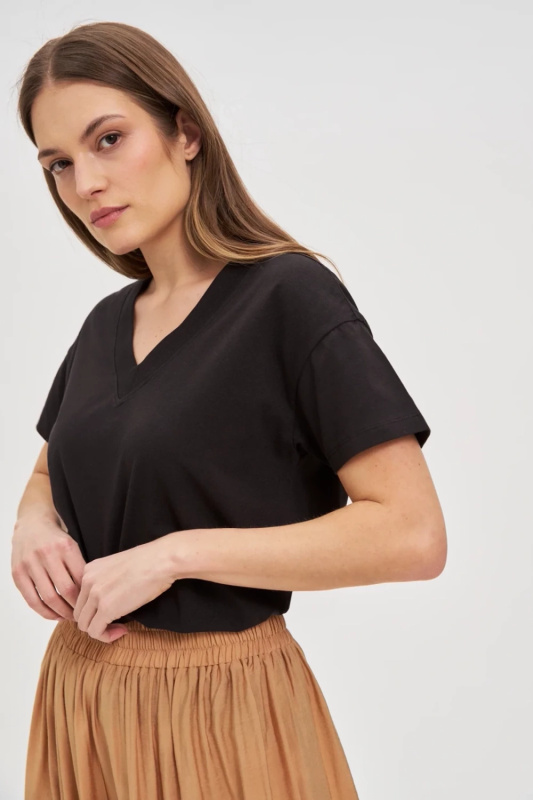 Dámské tričko k.r. MOODO černé-S