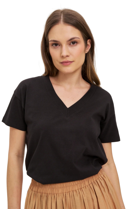 Dámské tričko k.r. MOODO černé-L