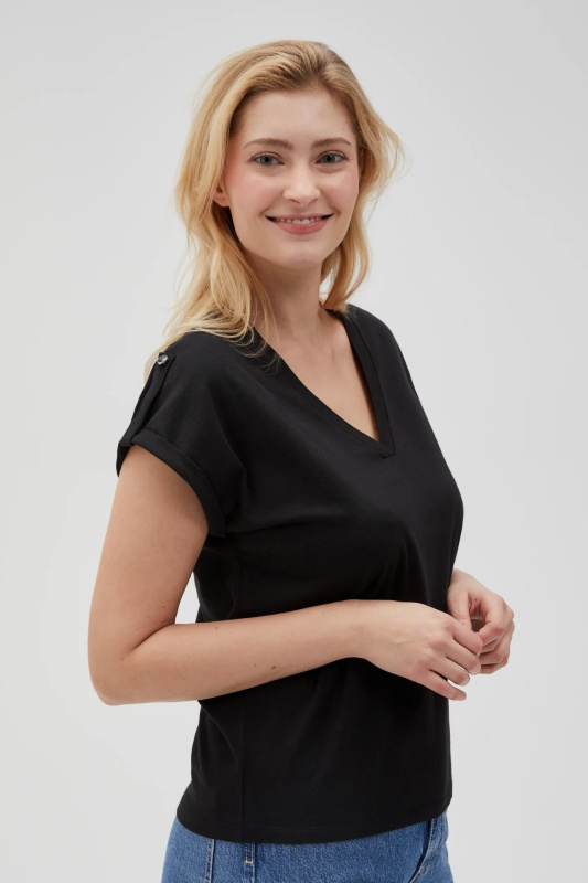 Dámské tričko MOODO - černé Velikost: S