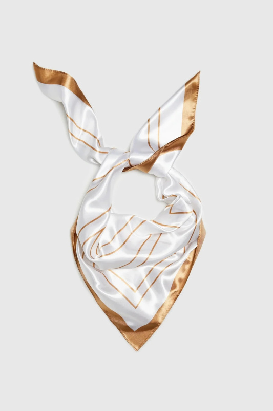 Dámský šátek s geometrickým vzorem MOODO - bílý