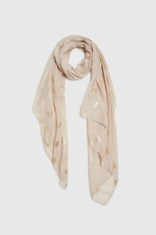 Dámský šátek se zlatým potiskem MOODO - růžový