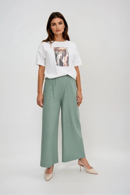 Marisse Olive Creased Trousers