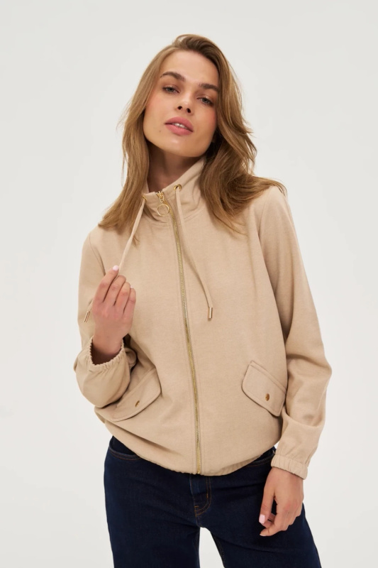 Dámská mikina MOODO BÉŽOVÁ - S