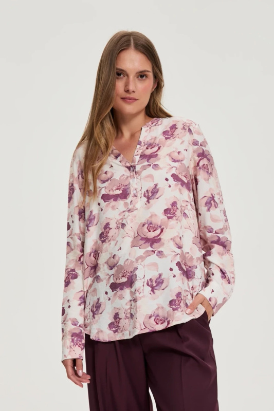 Dámská košile d.r. MOODO béžová,červená - 44