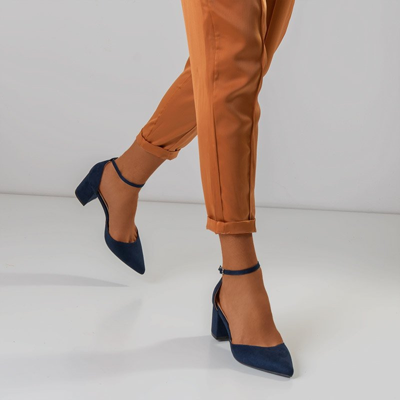 Resti Navy blue women's sandals on the post by Rumil - Footwear