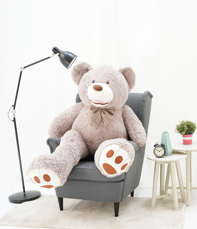 Velký medvěd XXL plyšák 160 cm šedý