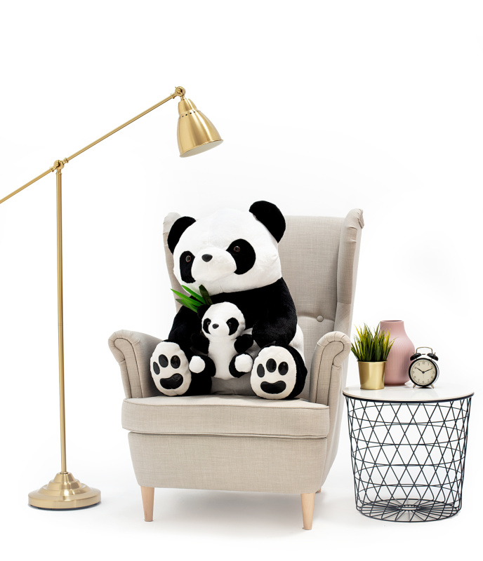 Plyšová panda s miminkem 70 cm