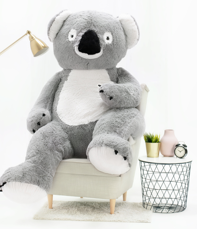 Tomido Plyšová koala 190 cm šedo-bílá