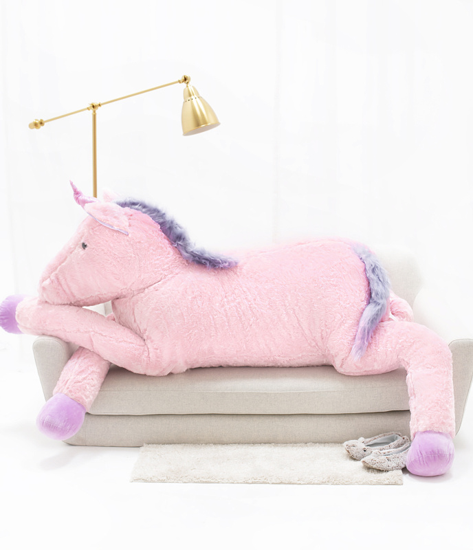 Tomido Plyšový jednorožec 220 cm růžový
