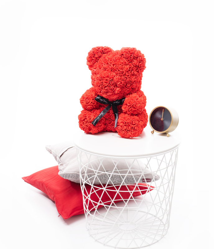 Tomido Plyšový medvídek z růží Rose Bear 40 cm červený