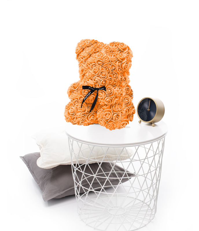 Tomido Medvídek z růží Rose Bear oranžový 40 cm