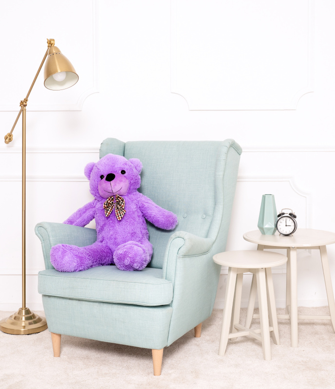 Velký plyšový medvěd Classico 90 cm fialový